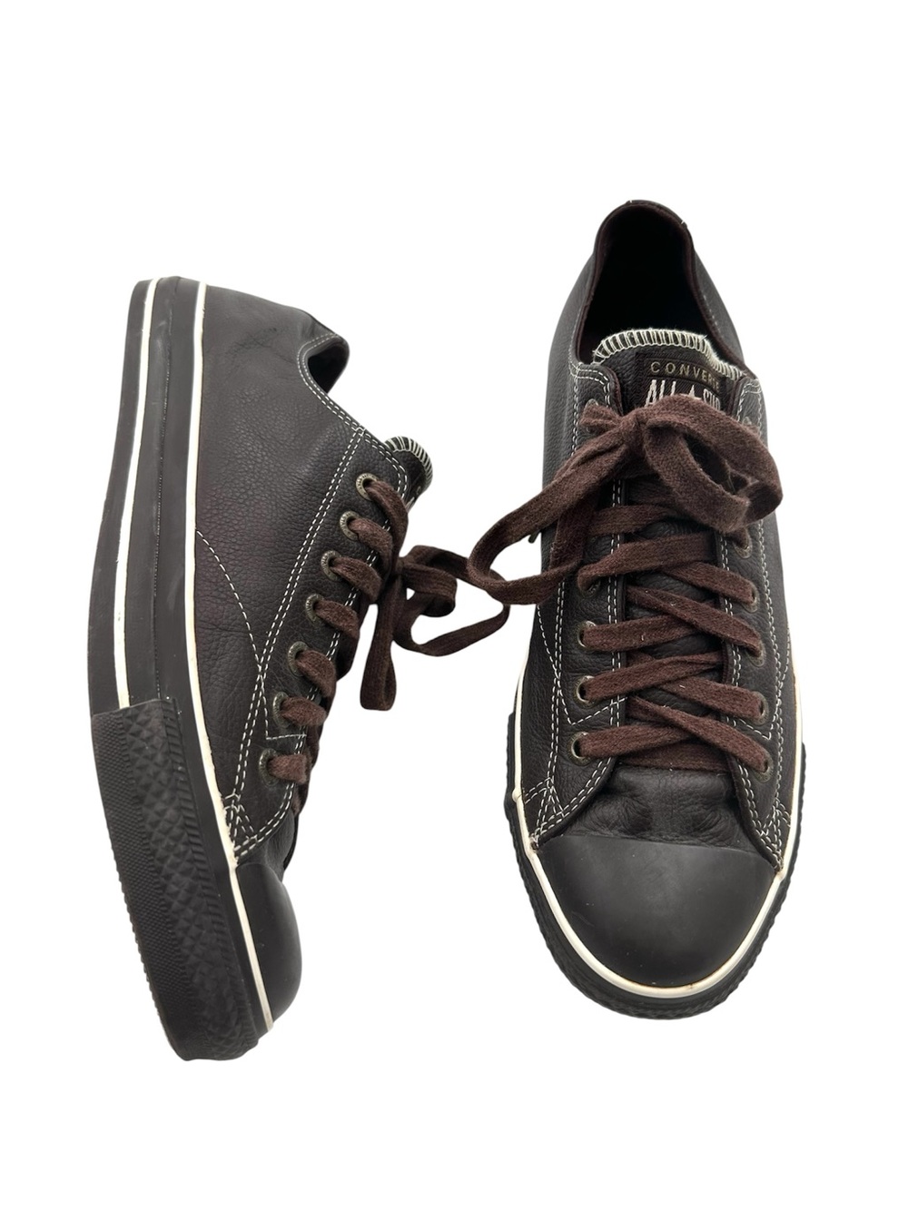 Converse Brown Leather Low Top Sneakers Men's 10.5